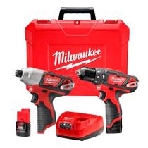 Kit Parafusadeira e Furadeira de Impacto 2 Bat 2,0Ah Bivolt 12V 2408-KITTAB Milwaukee Kit Parafusadeira e Furadeira de Impacto 2 Bat 2,0Ah Bivolt 12V 2408-KITTAB Milwaukee
