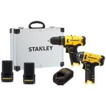 Kit Parafusadeira e Furadeira/Parafusadeira Impacto 2 Baterias Carregador Maleta SCHI10D2FK Stanley