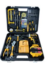 Kit Parafusadeira Elétrica Sem Fio Com Ferramentas Manuais