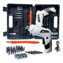 Kit Parafusadeira Elétrica Sem Fio Luatek 47 Chaves Fenda Philips Cor Cinza 110V/220V Kit Parafusadeira Elétrica Sem Fio Luatek 47 Chaves Fenda Philips Cor Cinza 110V/220V