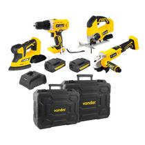 Kit Parafusadeira Esmerilhadeira Tico Tico Lixadeira 2 Baterias 18V 2Ah PFETTLSK Vonder