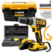 Kit Parafusadeira Furadeira 3/8 21v com Caixa de ferramentas e Jogo Soquetes 41 Peças