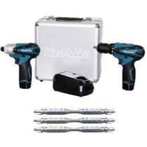 Kit Parafusadeira Furadeira de Impacto à Bateria LCT204 Makita e Bits de Torção Kit Parafusadeira Furadeira de Impacto à Bateria LCT204 Makita e Bits de Torção