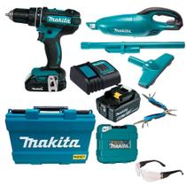 Kit Parafusadeira/Furadeira de Impacto + Aspirador de Pó + Kit Ener Bivolt + Maleta - Makita