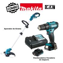Kit Parafusadeira/ Furadeira de Impacto HP333DYX3 + Aparador de Grama UR100DZX MAKITA Kit Parafusadeira/ Furadeira de Impacto HP333DYX3 + Aparador de Grama UR100DZX MAKITA