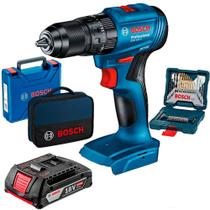Kit Parafusadeira Furadeira Impacto 18v com Bateria 2AH GSB 185-LI + Maleta Bolsa e Estojo BOSCH Kit Parafusadeira Furadeira Impacto 18v com Bateria 2AH GSB 185-LI + Maleta Bolsa e Estojo BOSCH