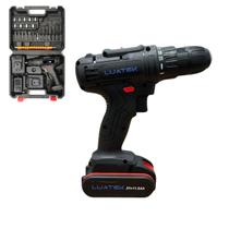 Kit Parafusadeira Furadeira Sem Fio Com 2 Baterias 21v Bivolt Brocas Bits 29 Peças Profissional