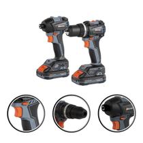 Kit Parafusadeira Impacto Parafusadeira Furadeira Brushless 2 Baterias 20V Maleta Portátil Completa Kit Parafusadeira Impacto Parafusadeira Furadeira Brushless 2 Baterias 20V Maleta Portátil Completa