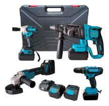 Kit Parafusadeira Martelete Esmerilhadeira Impacto 4 Em 1 48V