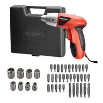 Kit Parafusadeira sem Fio 4.8V com 44 Peças Mondial FPF05M Bivolt