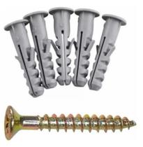 Kit Parafuso 3,5x40 Com Bucha 6mm Com Aba 100 Peças Kit Parafuso 3,5x40 Com Bucha 6mm Com Aba 100 Peças