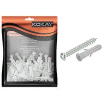 Kit Parafuso Aço C/ Bucha Reforçada 6mm Pacote 20 Unidades