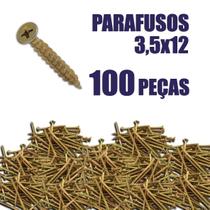 Kit Parafuso Chipboard Para Madeira 35X12Mm - 100 Peças