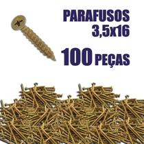 Kit Parafuso Chipboard para Madeira 35x16mm 100 PEÇAS