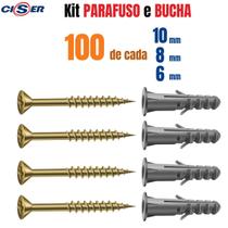 Kit Parafuso e Bucha 10mm - 8mm - 6mm