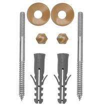 Kit Parafuso Inox Gold/Dourado 12mm Fixação Vaso Sanitário Kit Parafuso Inox Gold/Dourado 12mm Fixação Vaso Sanitário