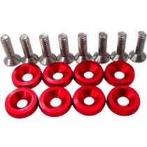 Kit Parafuso Inox M6 com Arruelas Fender Washers Vermelho