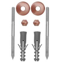 Kit Parafuso Inox Rose 12Mm Fixação Vaso Sanitário E Bidê Kit Parafuso Inox Rose 12Mm Fixação Vaso Sanitário E Bidê