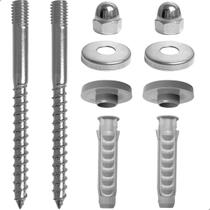 Kit Parafuso Para Vaso Sanitário e Bidê Inox 304 M10 x 90mm Bucha B10 4 Vias Alta Fixação Par