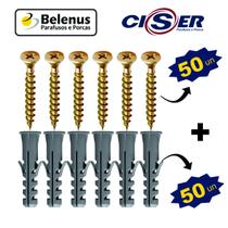 Kit Parafuso Philips 4,0 X 35mm + Bucha 6mm C/ Anel 50un
