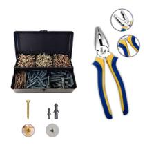 Kit Parafusos Bucha Ferramenta Alicate Universal reparo casa Kit Parafusos Bucha Ferramenta Alicate Universal reparo casa