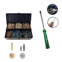 Kit Parafusos Bucha Ferramenta Chave de Fenda reparos casa Kit Parafusos Bucha Ferramenta Chave de Fenda reparos casa