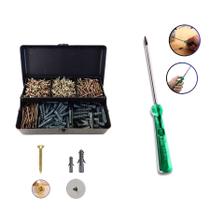 Kit Parafusos Bucha Ferramenta Chave Phillips reparos casa Kit Parafusos Bucha Ferramenta Chave Phillips reparos casa