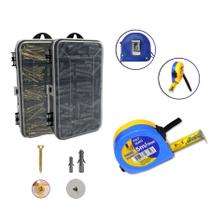 Kit Parafusos Bucha Ferramenta Trena 5m reparos casa