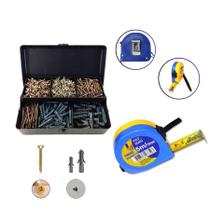 Kit Parafusos Bucha Ferramenta Trena 5M reparos casa Kit Parafusos Bucha Ferramenta Trena 5M reparos casa