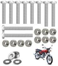 Kit parafusos inox suporte motor CG125 1977 a 1988 ML125 Turuna125 CG Bolinha Honda Fixação motor Chassi