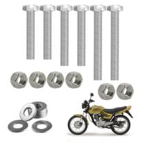 Kit parafusos inox suporte motor CG125 Titan ES/KS/KSE 2000 a 2004 CG125 Fan 2005 a 2008 Honda Fixação motor Chassi