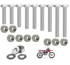 Kit parafusos inox suporte motor CRF230 CRF230F 2007 a 2020 Honda Fixação motor Chassi