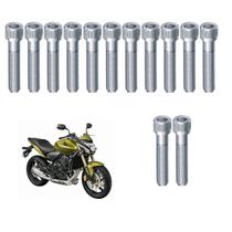 Kit parafusos inox tampa motor lateral direita CB600F Hornet 2008 a 2015 CBR600RR 2007 a 2015 CB600 Injetada Honda