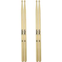 Kit Pares de Baquetas Ponta de Madeira Maple Voik 5B Kit Pares de Baquetas Ponta de Madeira Maple Voik 5B