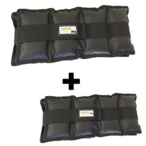 Kit Pares De Caneleiras tornozeleiras 3kg 1kg Pretas