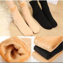 kit Pares Meia Termica Feminina Cano alto de Lã Grossa Peluciada Meia de Inverno