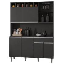 Kit Parker 130cm Cozinha Compacta com Nichos Cinza