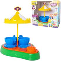 Kit Parque Diversao Carrossel Xicara Panda Happy Families