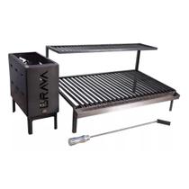 Kit Parrilla Grelha Argentina 95cm e Firebox para Alvenaria Kit Parrilla Grelha Argentina 95cm e Firebox para Alvenaria