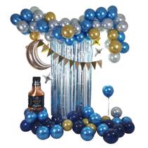Kit Party Balloon Arch Garland, 87 peças de bola de látex azul uísque
