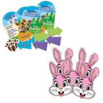 Kit Páscoa 10 Caça aos Ovos e 10 Máscaras Coelho