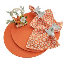 Kit Páscoa 10 Capa Sousplat Base Guardanapo Anel PG+1 Cesta