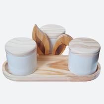 Kit Páscoa 4 pçs - Bandeja Personalizada e Potes p/ Bombons - Antilope Decor Porcelanas