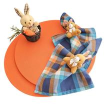 Kit Páscoa 6 Capa Sousplat Guardanapo Anel PG + 1 Cestinha