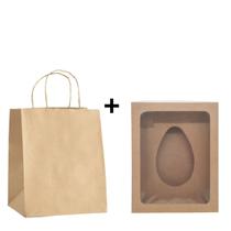 KIT PÁSCOA- Caixas para ovo de colher de 250g com sacolas kraft ecológica - Kaiambá Embalagens e Acessórios LTDA