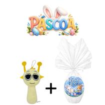 Kit Páscoa Pelúcia Sprunki 20cm + Ovo de Chocolate 250g Personagens Orang Blue Raddy Sun Durple Tunn