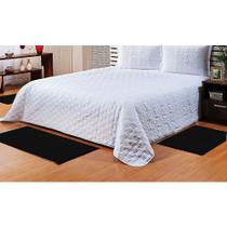 Kit Passadeira Tapete para Quarto 3 Peças Classic Preto