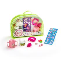 Kit Passeio Acessórios Boneca Bebê reborn pequena Vinil 30cm Fralda Descartavel Chocalho Bolsa Infantil Papinha Copo suco mágico ChupetaED1 Brinquedos