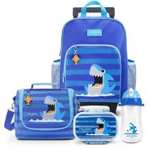 Kit Passeio Infantil Com Mochila De Rodinha E Lancheira Jacki Design Azul Kit Passeio Infantil Com Mochila De Rodinha E Lancheira Jacki Design Azul