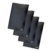 Kit Pasta Aba Elastica Oficio Linha Black Preta 4und ACP Kit Pasta Aba Elastica Oficio Linha Black Preta 4und ACP